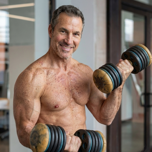 built with dumbbell training for men over 40
